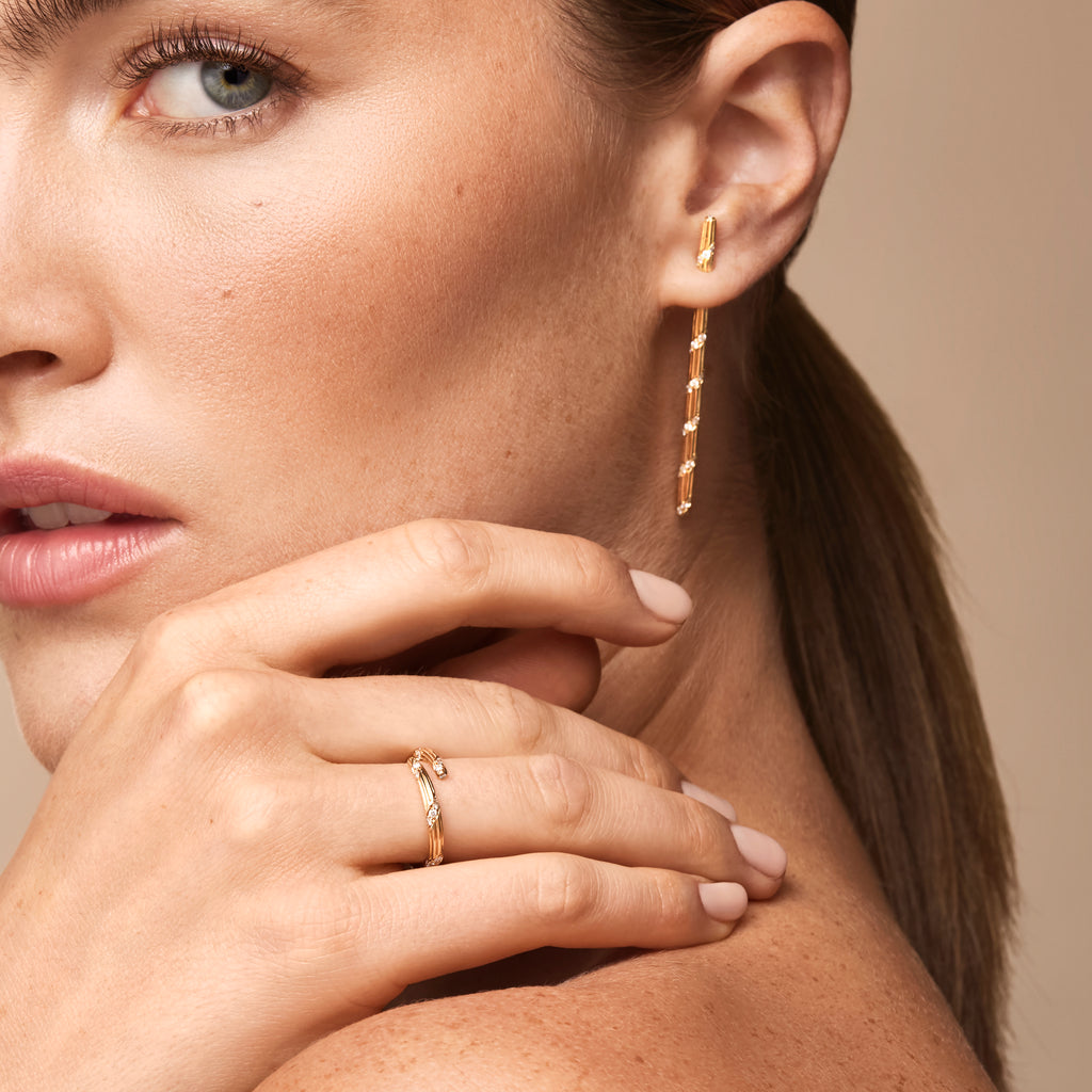 BOUCLE D'OREILLE MIKADO BLANC